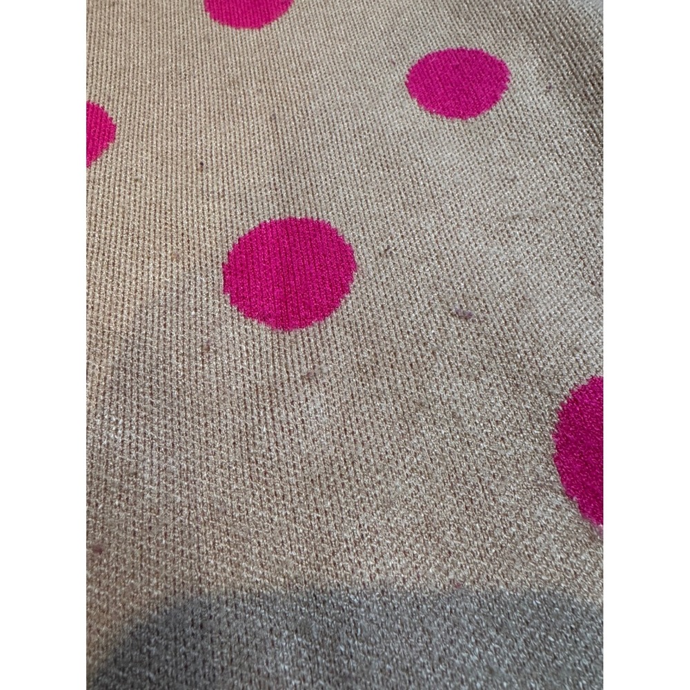 Maeve by Anthropologie Polka Dot Mock Neck Sweater Taupe Pink XLarge - Picture 4 of 9